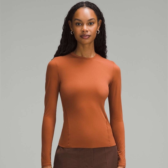Lululemon Wundermost Ultra-Soft Nulu Crewneck Long-Sleeve Shirt in Sable - Picture 1 of 10